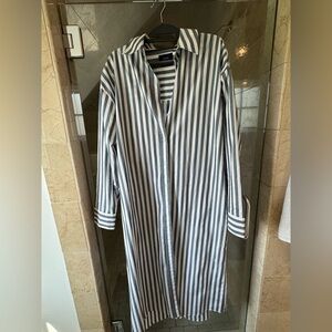 Striped green and white shirt dress Sessei x Lydia Tomlinson size 36
